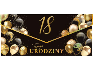 Kartka - koperta na pienidze KZK PREMIUM nr. 6 Urodziny Glamour 18-tka
