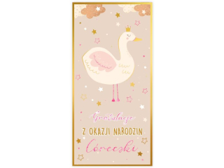 Kartka z okacji narodzin KZK DL nr12 "Gratulacje z okazji Narodzin Creczki"