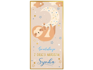 Kartka z okacji narodzin KZK DL nr11 "Gratulacje z okazji Narodzin Synka"
