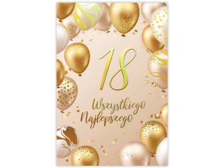 Kartka urodzinowa KZK B6 nr.12 Glamour 18-nastka