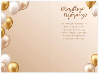 Kartka urodzinowa KZK B6 nr.12 Glamour 18-nastka