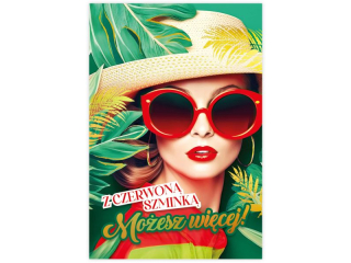 Kartka urodzinowa KZK B6 nr.24 Pin-up Girl "Z czerwon szmink moesz wicej"