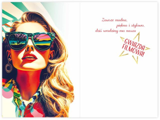 Kartka urodzinowa KZK B6 nr.23 Pin-up Girl "Urodzona gwiazda filmowa"