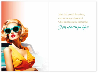 Kartka urodzinowa KZK B6 nr.17 Pin-up Girl 50-te