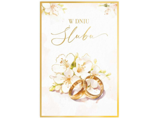 Kartka lubna KZK B6-D zocona nr21 "Obrczki i Kwiat wini"