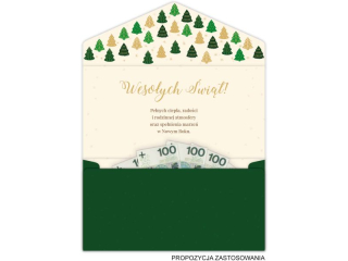 Koperta na pieniądze KZK Boże Narodzenie DL nr.1 Choinki