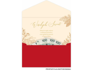 Koperta na pieniądze KZK Boże Narodzenie DL nr.2 Rudzik