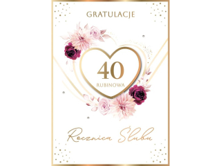 Kartka rocznica �lubu ARMIN STYLE GM-1376 40 Rubinowa Rocznica
