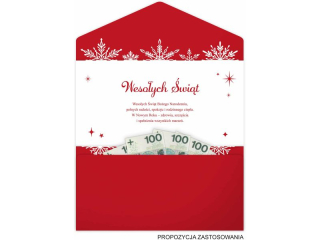 Koperta na pienidze KZK Boe Narodzenie DL nr.4 Patki niegu