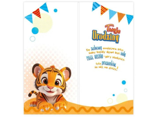 Kartka urodzinowa dla dziecka KZK DL nr22 "Tygrysek"