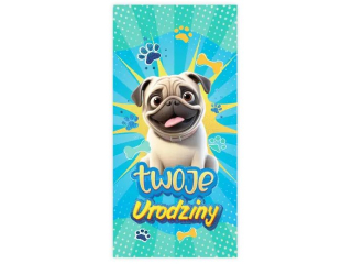 Kartka urodzinowa dla dziecka KZK DL nr23 "Mopsik"