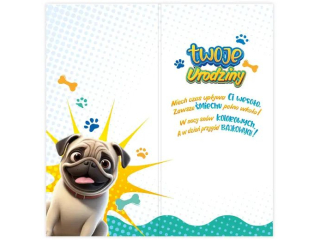 Kartka urodzinowa dla dziecka KZK DL nr23 "Mopsik"
