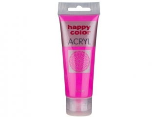 Farba akrylowa 75ml, różowy fluo, Happy Color