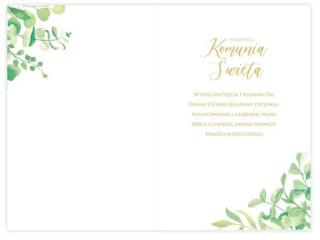 Kartka na Pierwsz� Komuni� KZK B6 LUX nr  3 z�ocona