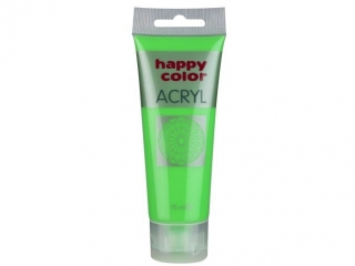 Farba akrylowa 75ml, zielony fluo, Happy Color