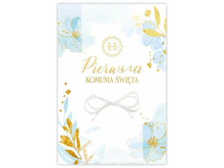 Kartka na Pierwsz� Komuni� KZK B6 LUX nr  2 dla Ch�opca, z�ocona