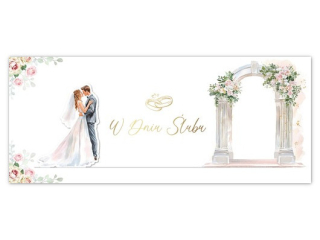 Kartka �lubna - koperta na pieni�dze ARMIN STYLE KP-335 przesuwane elementy 25x10cm