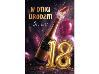 Kartka Graj�ca na 18 urodziny ARMIN STYLE MZ-01 A5