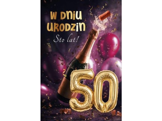 Kartka Grająca urodzinowa ARMIN STYLE MZ-05 "50" A5