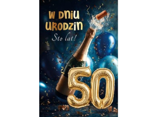 Kartka Graj�ca urodzinowa ARMIN STYLE MZ-06 "50" A5