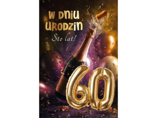 Kartka Grająca urodzinowa ARMIN STYLE MZ-07 "60" A5