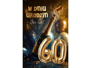 Kartka Graj�ca urodzinowa ARMIN STYLE MZ-08 "60" A5