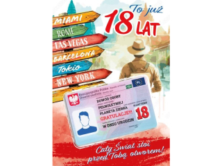 Kartka na 18 urodziny ARMIN STYLE GIFT M-201 z Dowodem