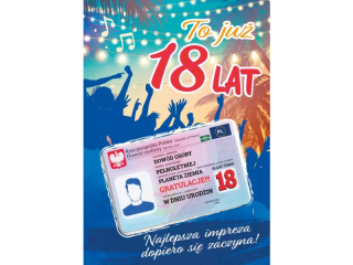 Kartka na 18 urodziny ARMIN STYLE GIFT M-202 z Dowodem