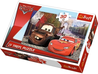 Puzzle 30 TREFL Cars 2 - Złomek i Zygzak w Europie (18206)