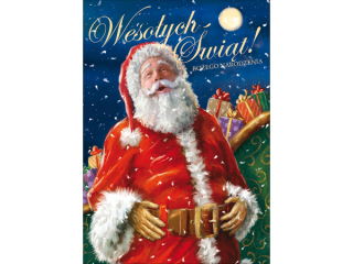 Kartki karnet PAN DRAGON K.B6 1426 Boże Narodzenie Miikołaj "Wesołych Świąt Bożego Narodzenia"