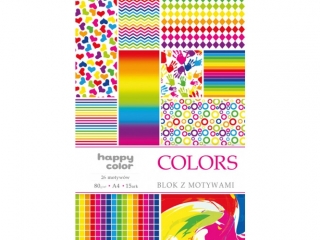 Blok Deco HAPPY COLOR Colors 80g/m2, A4 15ark., 27 motywów