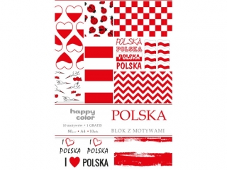 Blok z motywami HAPPY COLOR Polska 80g A4 15k. 10 motywów
