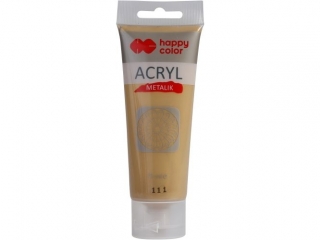 Farba akrylowa 75 ml, czyste złoto metalik, Happy Color