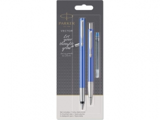 Komplet Parker Vector Duo pióro + długopis niebieski