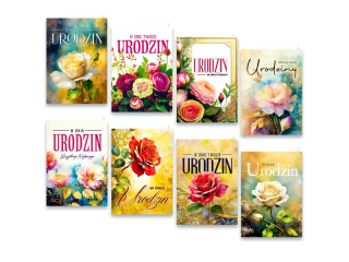 Kartki urodzinowe DELTA WB1/106 kwiatowe malarstwo