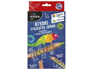 Kredki KIDEA trójkątne grube Eko 12 kolorów