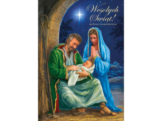 Kartki karnet PAN DRAGON K.B6 1428 Boże Narodzenie szopka religijne "Wesołych Świąt Bożego Narodzenia"