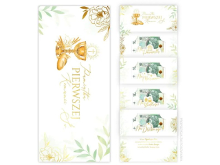 Kartka na Pierwsz� Komuni� KZK DL Premium na banknoty nr20