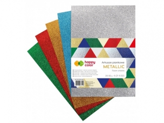 Arkusze piankowe HAPPY COLOR A4 5ark. mix Metallic