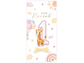 Kartka na Roczek KZK DL-R nr 7 dla dziewczynki