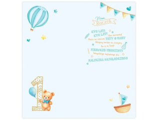 Kartka na Roczek KZK DL-R nr12 dla Ch�opca