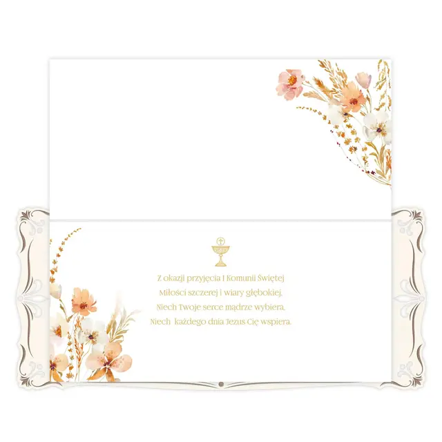 Kartka na Pierwsz� Komuni� KZK DL DG Drewniana nr11