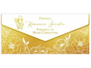 Kartka - koperta na pieniądze na I Komunię KZK DL Premium nr18 od matki Chrzestnej