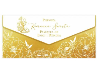 Kartka - koperta na pieni�dze na I Komuni� KZK DL Premium nr19 od Babci i Dziadka