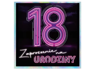 Zaproszenia KZK KW LUX nr16 10szt. na osiemnastkę