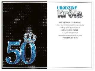 Kartka urodzinowa KZK B6 nr.40 - 50te Urodziny Króla