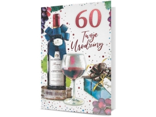 Kartki karnet HM 200-3063 60 Urodziny - Wymienne cyfry