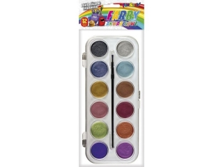 Farby akwarelowe Fun&Joy metaliczne 12 kolorów