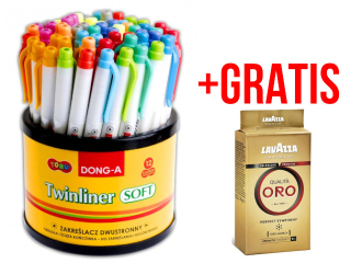 Zakre�lacz dwustronny DONG-A pastelowy display 60szt. + GRATIS KAWA LAVAZZA 250g