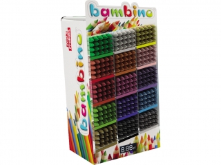 Kredki trójkątne BAMBINO w oprawie drewnianej,display 336szt